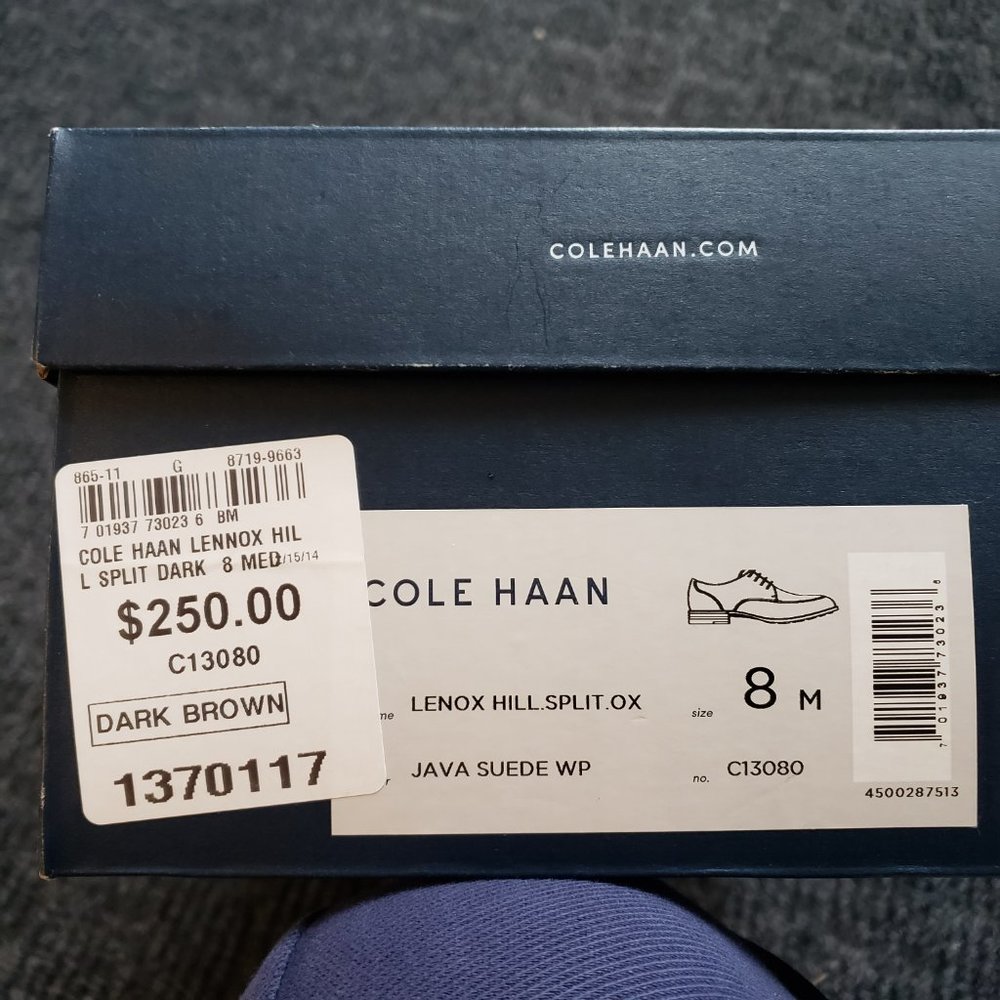 Cole Haan Men's Brown Suede Oxford Shoes - Size 8 - Picture 5 of 5